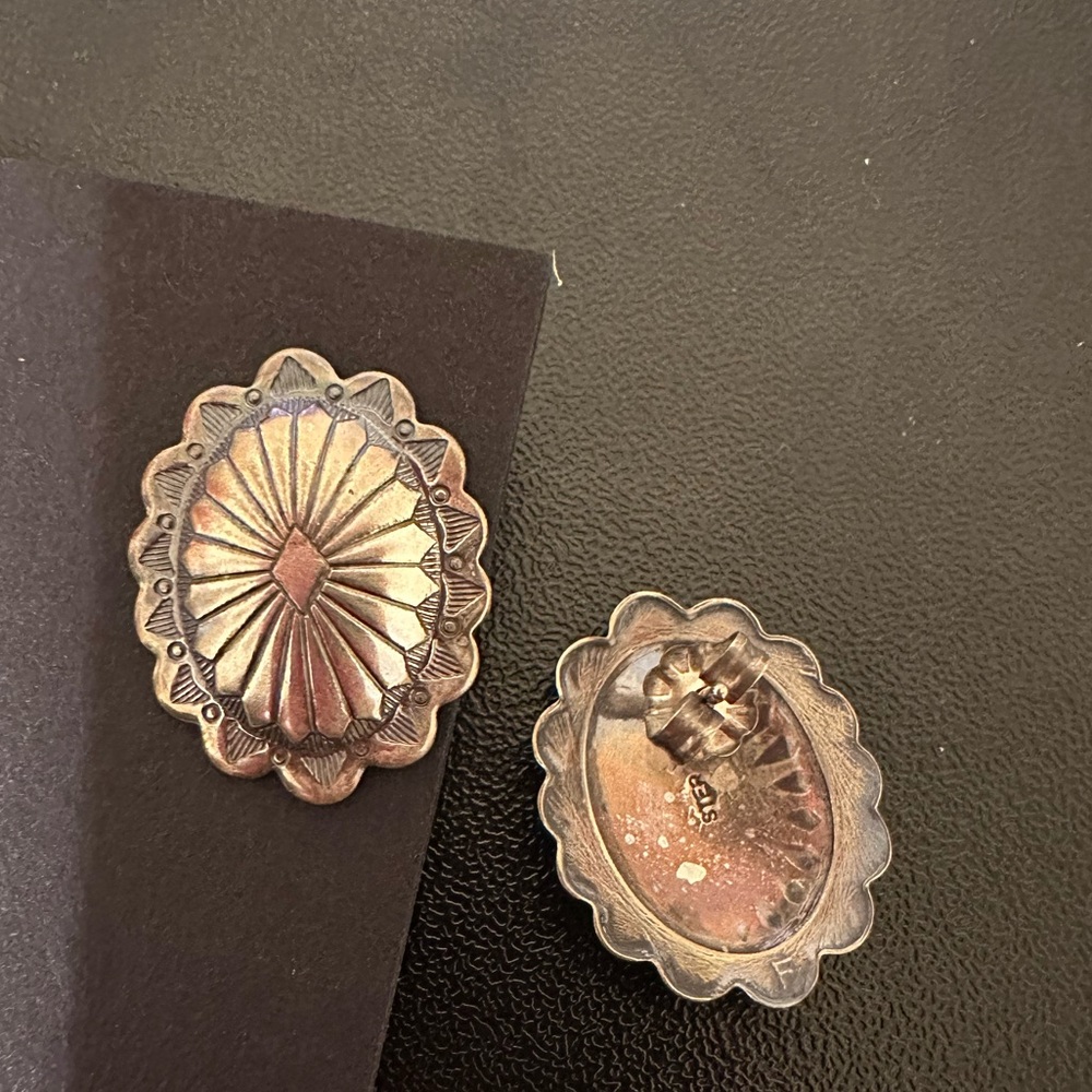Sterling Silver Concho Earings